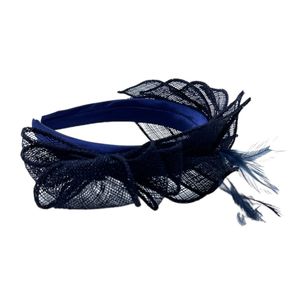 Bibi de cérémonie en 100% sisal monté sur un serre-tête