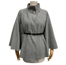 Poncho à col montant avec ceinture pour cintrer la taille