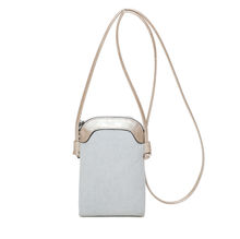 Pochette pour téléphone zippée en tissu côtelé et simili cuir