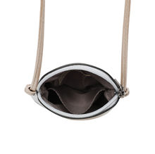 Pochette pour téléphone zippée en tissu côtelé et simili cuir