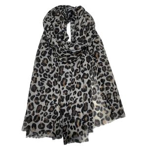 Écharpe douce et légère en viscose et coton à imprimé léopard - 12 pièces