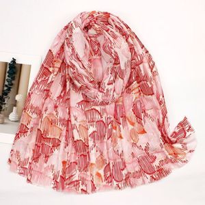 Écharpe mi-viscose mi-coton à imprimé motif fleurs de lys sauvage - 12 pièces