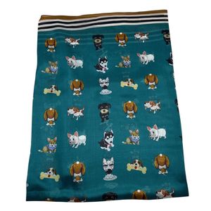 Étole en soie long avec imprimé animalier chiens