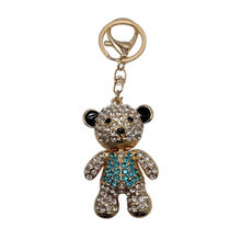 Porte-clés en forme d'ourson sertissage strass étincelants