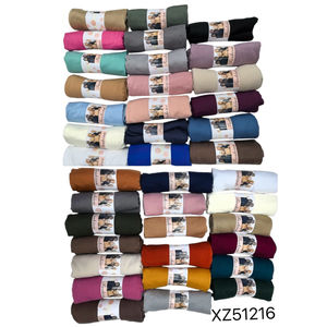 Écharpe Hijab unie rectangulaire en coton et viscose mélangé