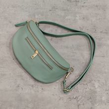 Sac banane en cuir grainé à 2 compartiments distincts zippés