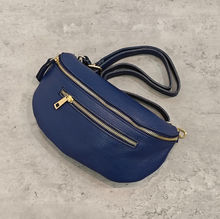 Sac banane en cuir grainé à 2 compartiments distincts zippés