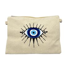 Petite trousse à motif "œil" avec une bandoulière amovible