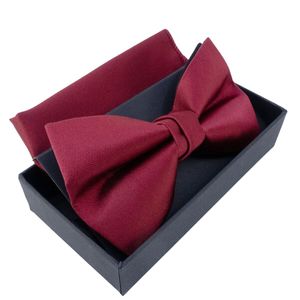 Nœud papillon en coffret avec pochette 100 % Polyester