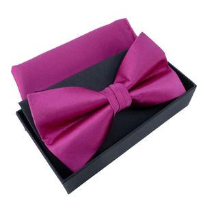 Nœud papillon en coffret avec pochette 100 % Polyester