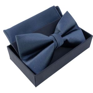 Nœud papillon en coffret avec pochette 100 % Polyester