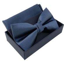 Nœud papillon en coffret avec pochette 100 % Polyester