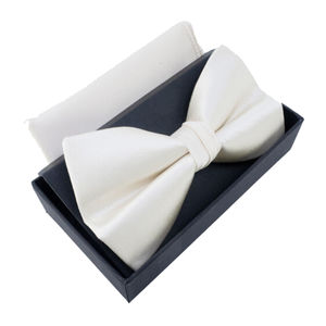 Nœud papillon en coffret avec pochette 100 % Polyester