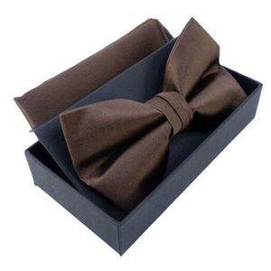 Nœud papillon en coffret avec pochette 100 % Polyester