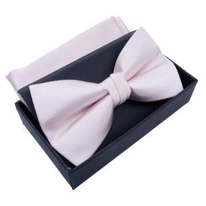 Nœud papillon en coffret avec pochette 100 % Polyester