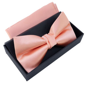 Nœud papillon en coffret avec pochette 100 % Polyester