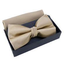 Nœud papillon en coffret avec pochette 100 % Polyester