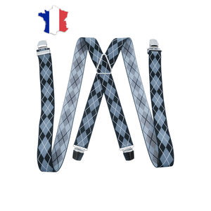 Bretelles élastiques à motif graphique en jacquard losange