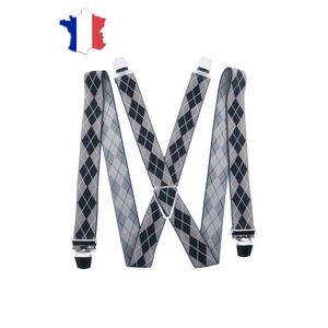 Bretelles élastiques à motif graphique en jacquard losange