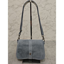 Sac bandoulière en croûte de cuir avec rabat magnétique