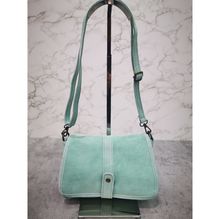 Sac bandoulière en croûte de cuir avec rabat magnétique