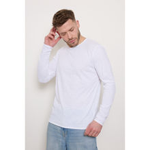T-shirt à manches longues et col rond usé en coton chiné 100 %
