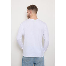 T-shirt à manches longues et col rond usé en coton chiné 100 %