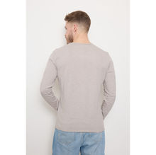 T-shirt à manches longues et col rond usé en coton chiné 100 %
