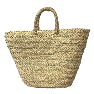 Sac de plage artisanal en paille à grand motif floral en sequins colorés