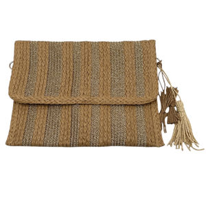 Pochette au tressage en papier à motif de rayures verticales