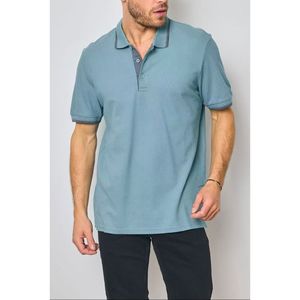 Polo manches courtes en coton à passepoil contrasté