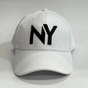 Casquette "NY" pour adulte en coton doux de couleur unie