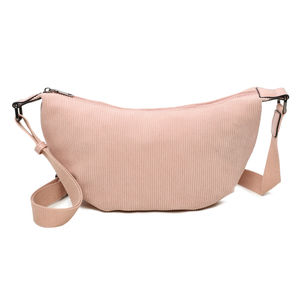 Sac en velours côtelé porté en bandoulière à fermeture zippée