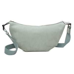 Sac en velours côtelé porté en bandoulière à fermeture zippée