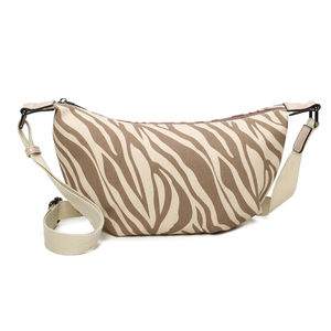 Sac en velours côtelé porté en bandoulière à fermeture zippée