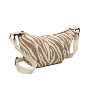 Sac en velours côtelé porté en bandoulière à fermeture zippée