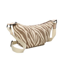 Sac en velours côtelé porté en bandoulière à fermeture zippée