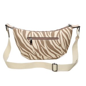 Sac en velours côtelé porté en bandoulière à fermeture zippée