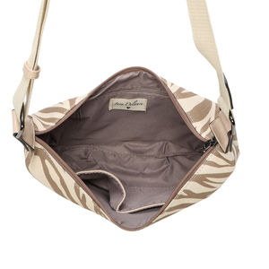 Sac en velours côtelé porté en bandoulière à fermeture zippée