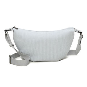 Sac en velours côtelé porté en bandoulière à fermeture zippée