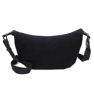 Sac en velours côtelé porté en bandoulière à fermeture zippée