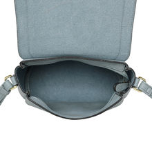 Sac en bandoulière zippé à rabat rehaussé d’un cadenas doré