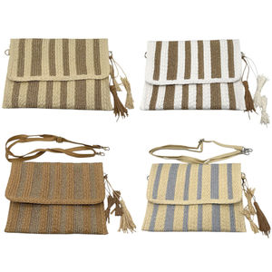 Pochette au tressage en papier à motif de rayures verticales