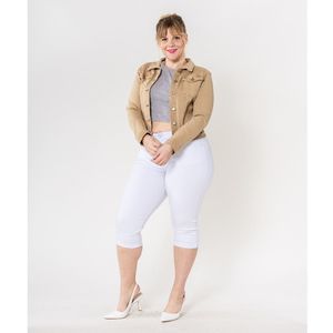 Veste couleur unie en coton stretch grande taille