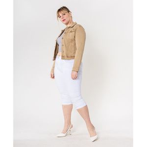 Veste couleur unie en coton stretch grande taille