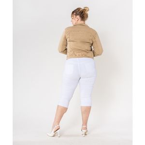 Veste couleur unie en coton stretch grande taille