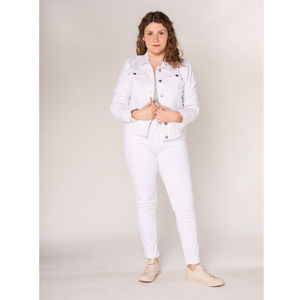 Veste couleur unie en coton stretch grande taille