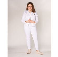 Veste couleur unie en coton stretch grande taille
