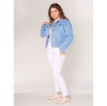 Veste couleur unie en coton stretch grande taille