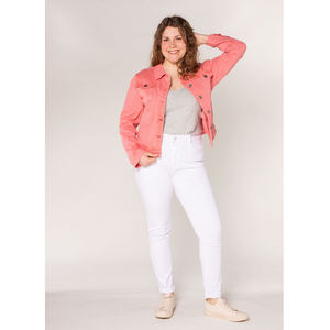 Veste couleur unie en coton stretch grande taille